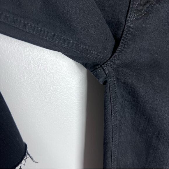 Mother The Mid Rise Dazzler Ankle Step Fray Jeans Denim in Not Guilty Black 24 - Picture 6 of 9